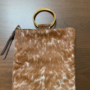 Olivere horse hair clutch with wrist bracelet.